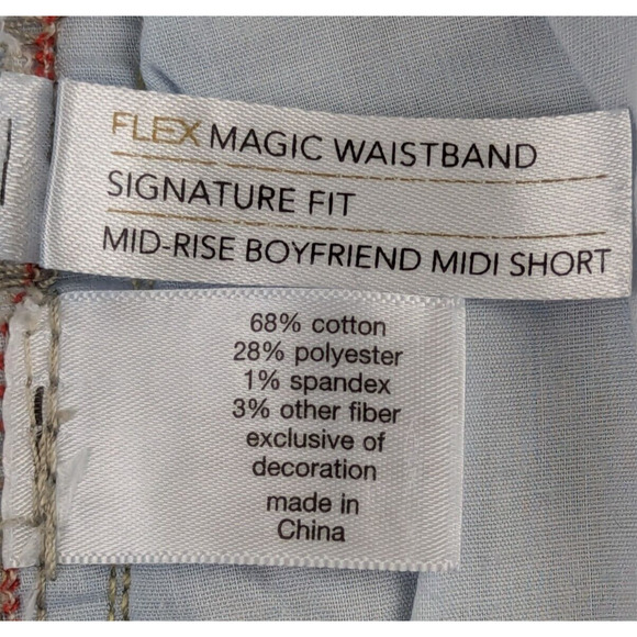 Lane Bryant sz 20 Mid Rise Boyfriend Midi Short cuffs denim rainbows 1141 - Picture 4 of 4